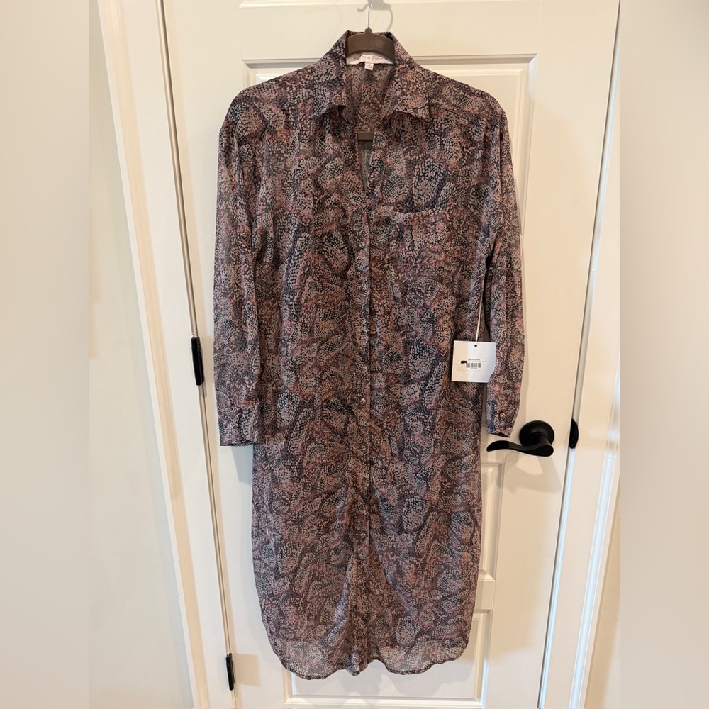 Elegant Paisley Long Sleeve Dress